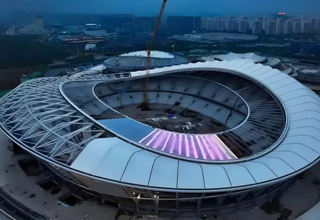 Fassadenbeleuchtung f&uuml;r Stadion in Wuxi