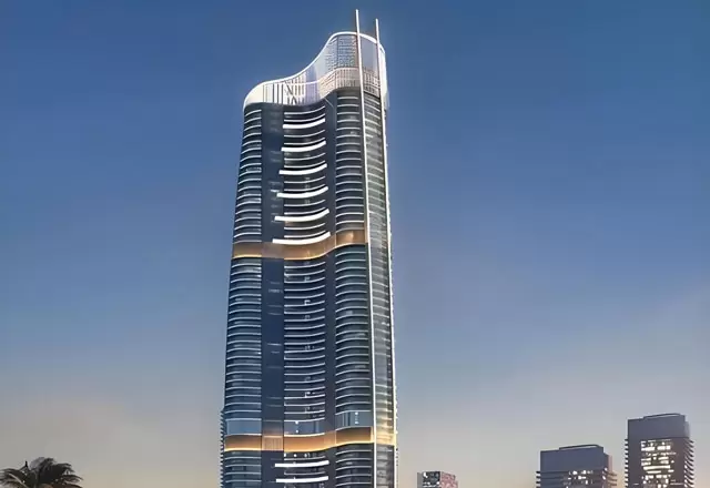 Fassadenbeleuchtung f&uuml;r Hochhaus in Alamein
