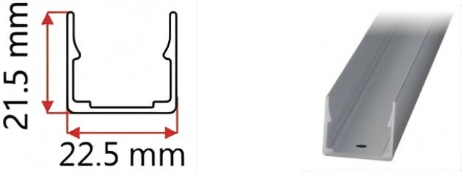Typ 1, 1 Meter AL-Profil f&uuml;r die Au&szlig;enanwendung