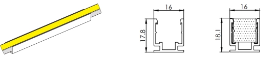 Typ 1, AL-Profil 1 m/Stk. und 30 mm pro Stk.