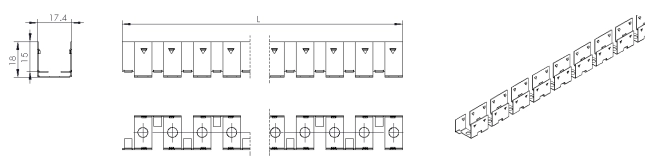 Typ 5, Installationskette aus Edelstahl f&uuml;r den Au&szlig;enbereich